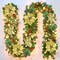 Christmas Garland, 9ft Pre-lit Christmas Decorations Garland with Lights for Front Door, Artificial Green Rattan, for Xmas Tree, Mantel Stairs Home Indoor Outdoor Christmas Decor Wreath (Gold)